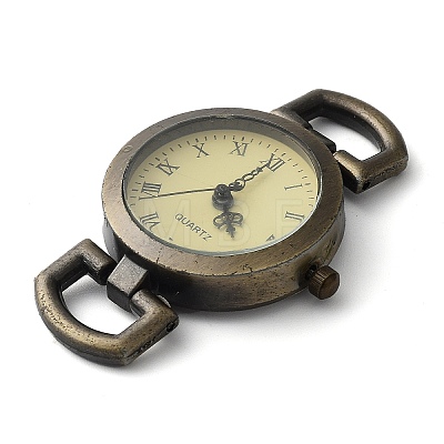 Vintage Antique Bronze Roman Watch Face Alloy Flat Round Watch Head Watch Asscessory WACH-M004-01-1