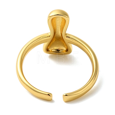 Initials Brass Open Cuff Ring for Women RJEW-N046-02I-G-1