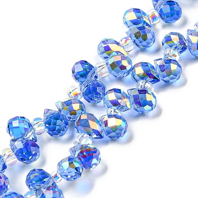 Electroplate Transparent Glass Beads Strands EGLA-P052-01A-AB07-1