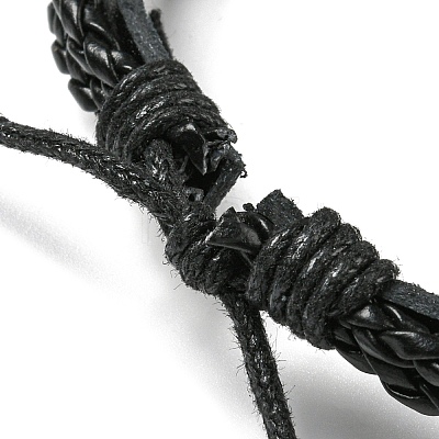 3Pcs 3 Style Adjustable Braided Imitation Leather Cord Bracelet Sets BJEW-F458-02-1