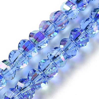 Transparent Electroplate Glass Beads Strands GLAA-Q099-C01-11-1-1