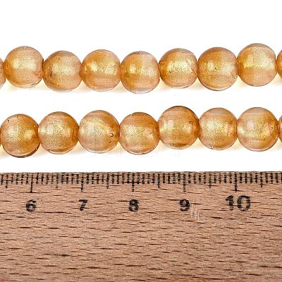 Handmade Lampwork with Gold Powder Beads Strands LAMP-N037-06A-06-1