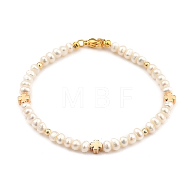 Natural Cultured Freshwater Pearl Beaded Bracelets BJEW-JB05386-1