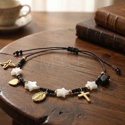 Religious 304 Stainless Steel Charm Bracelets KS0574-1