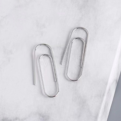 Fashionable S925 Sterling Silver Paperclip Dangle Earrings SI3484-2-1