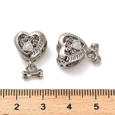 Alloy Rhinestone European Beads FIND-Q115-12P-1