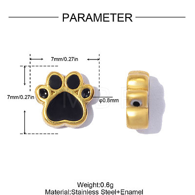 304 Stainless Steel with Enamel Beads SA-OY001-06G-02-1