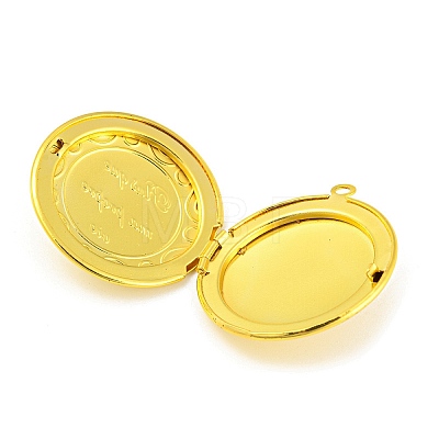 Rack Plating Brass Locket Pendants KK-M263-03G-1