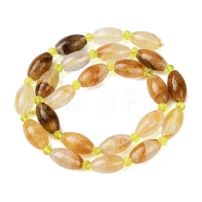 Natural Yellow Natural Yellow Hematoid Quartz/Golden Healer Quartz Beads Strands G-G453-C04-8x13mm-1