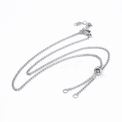 Tarnish Resistant 304 Stainless Steel Rolo Chain Lariat Necklace Making AJEW-JB00491-1