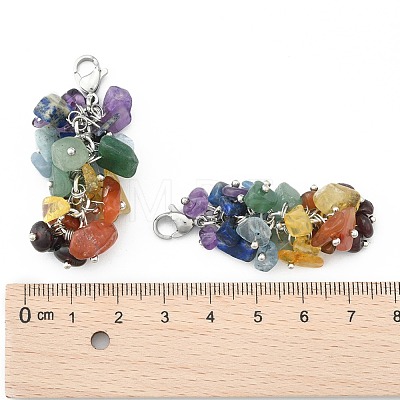 Natural Chip Gemstone Pendant Decorations HJEW-JM00213-1