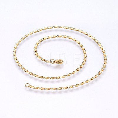 304 Stainless Steel Sheet Chain Necklaces MAK-L015-04A-1