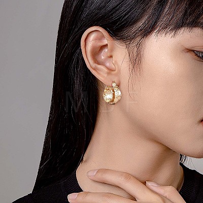 Brass Double Layer Thick Hoop Earrings for Men Women JE966A-1