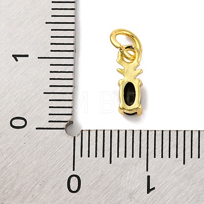 Rack Plating Brass Micro Pave Cubic Zirconia Charms KK-F881-03G-01-1