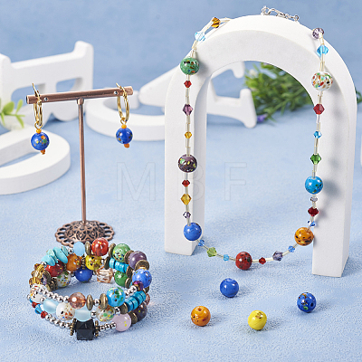 54Pcs 9 Colors Handmade Lampwork Beads LAMP-TA0001-09-1