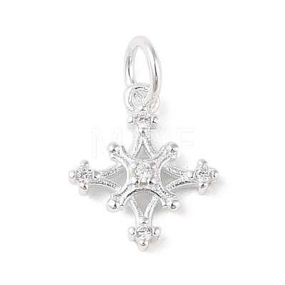 925 Sterling Silver Pave Clear Cubic Zirconia Star Charms STER-K181-01B-S-1