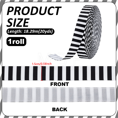 Polyester Stripe Pattern Ribbon OCOR-WH0078-526B-02-1