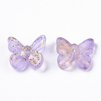Transparent Spray Painted Glass Charms GLAA-N035-08A-B04-1