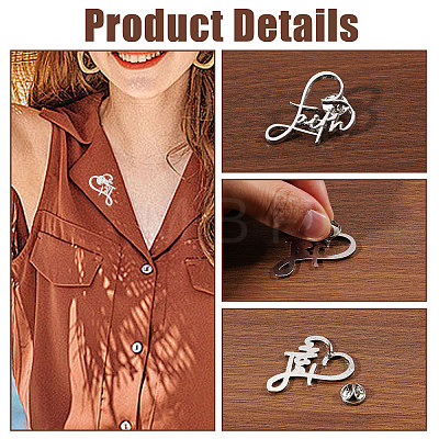 4Pcs 2 Styles Faith Theme Zinc Alloy Brooch JEWB-CA0001-90-1