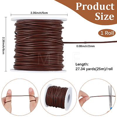25M Round Cowhide Leather Cord WL-CL0001-42-1