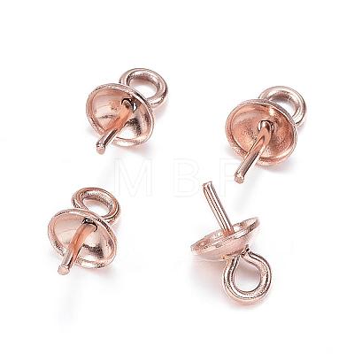 304 Stainless Steel Cup Pearl Peg Bails Pin Pendants STAS-G127-04-1