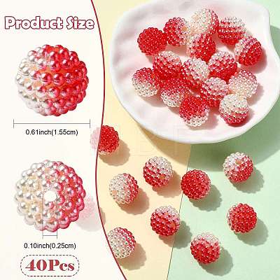 40Pcs Imitation Pearl Acrylic Beads OACR-FS0002-89A-10-1