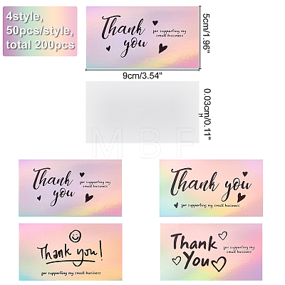  4 Bags 4 Style Laser Thank You Card DIY-NB0004-94-1