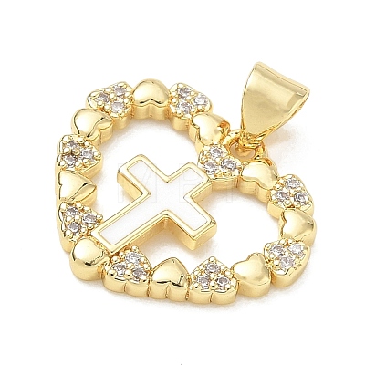 Religion Cross Brass Micro Pave Clear Cubic Zirconia Pendants CU-CBA83A6-03F-G02-1