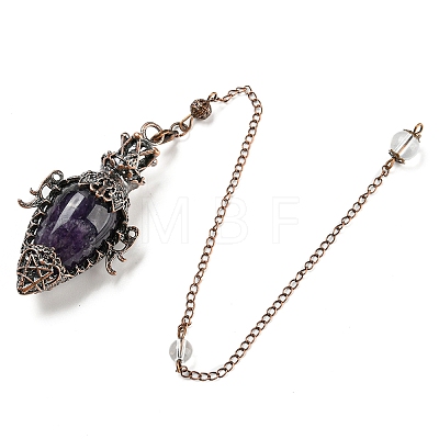 Natural Amethyst Dowsing Pendulum Big Pendants G-H293-01R-07-1