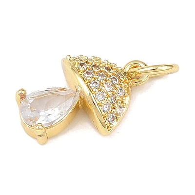 Brass Micro Pave Cubic Zirconia Charms KK-H525-03A-G-1