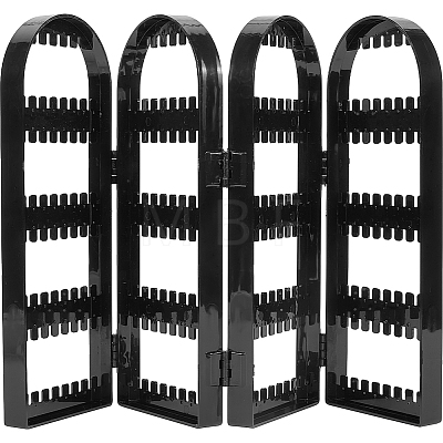 PS Plastic Earring Display Folding Screen Stands with 4 Folding Panels ODIS-WH0043-142A-01-1