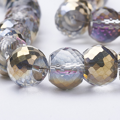 Electroplat Glass Beads Strands X-EGLA-Q092-8mm-A04-1