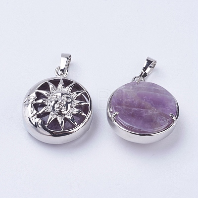 Natural Amethyst Pendants G-K234-C06-1