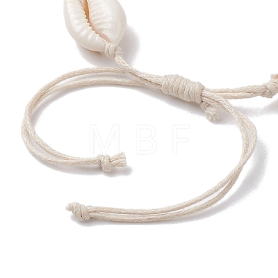 Natural Cowrie Shell Braided Bead Bracelets BJEW-JB10093-1