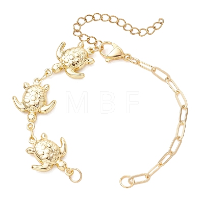 304 Stainless Steel Turtle Link Chain and Brass Paperclip Chain Bracelet Making AJEW-JB01591-1