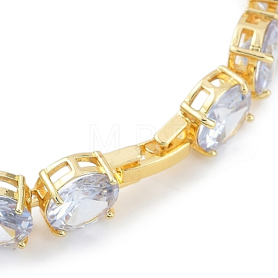 Rack Plating Brass Micro Pave Cubic Zirconia Chain Bracelets BJEW-P341-06B-G-1