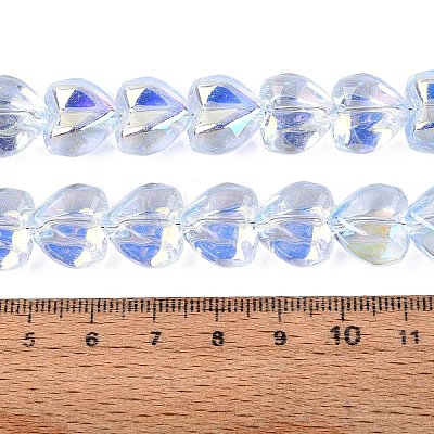 Electroplate Transparent Glass Beads Strands EGLA-N056-01A-02-1