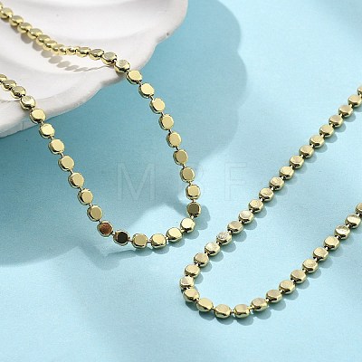 Brass Flat Ball Chain Necklaces for Women X-NJEW-U035-01G-1