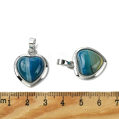 Dyed Natural Blue Banded Agate Pendants G-C114-03P-18-1