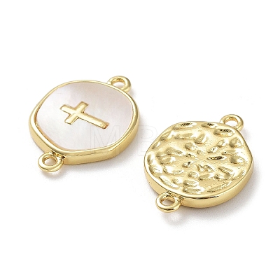 Rack Plating Brass Pave Shell Connector Charms LS-KK-Z036-08G-1