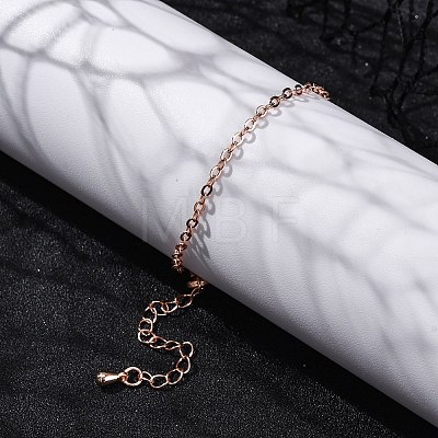 Rack Plating Brass Curb Chain Bracelets for Women BJEW-G735-16RG-1