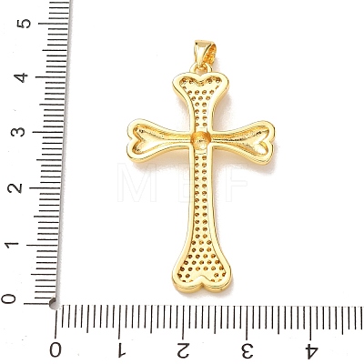 Brass Micro Pave Clear Cubic Zirconia Pendants KK-P352-02A-G-1