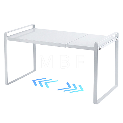 Rectangle Carbon Iron Alloy Extendable Cabinet Tiered Storage Rack for Socks AJEW-WH0609-741A-01-1