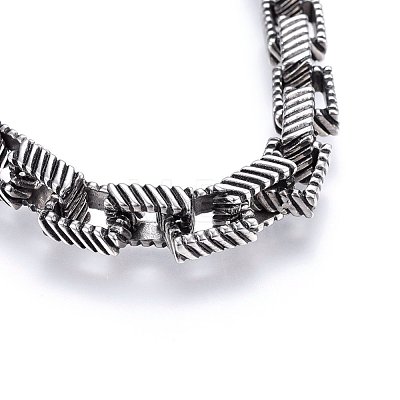 304 Stainless Steel Box Chain Necklaces NJEW-H493-17AS-A-1