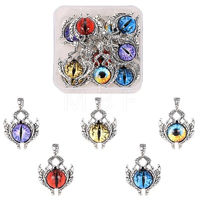 10Pcs 5 Colors Glass Pendants FIND-SZ0002-99-1