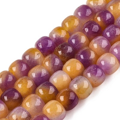 Dyed Natural White Jade Beads Strands G-T138-D12-1