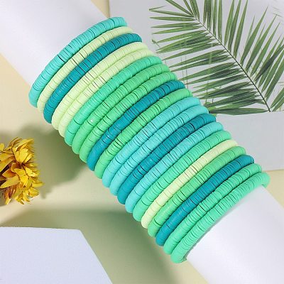20Pcs 5 Colors Polymer Clay Heishi Surfer Stretch Bracelets Set BJEW-SW00132-1