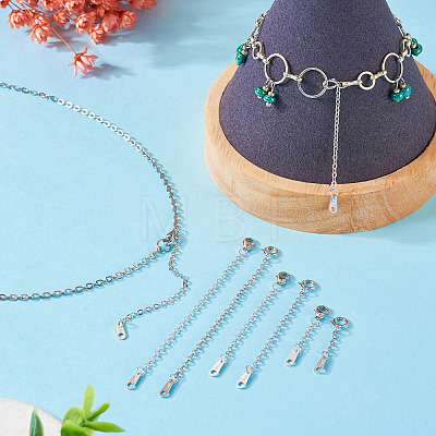 6Pcs 6 Style Sterling Silver Cable Chain Extender FIND-TA0002-40-1