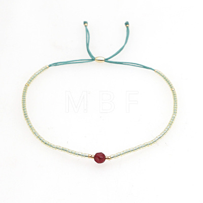 Adjustable Glass Seed Bead Slider Bracelets for Women VT9382-33-1