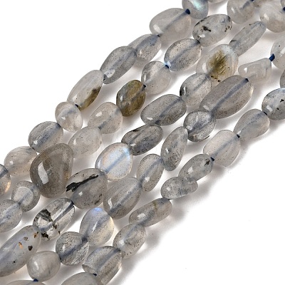 Natural Labradorite Nuggets Beads Strands X-G-J335-40-1